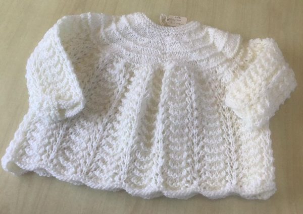 Cream 100% Merino Knitted Baby Angel top 3-6 months