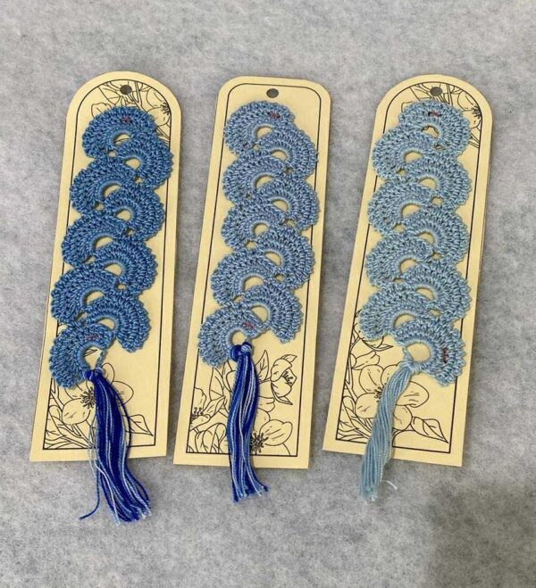Blue Crochet Bookmarks