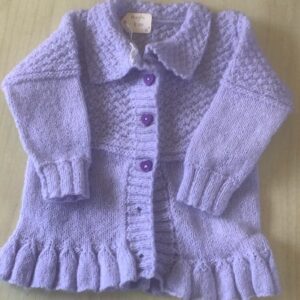 Lilac Acrylic Knitted Baby Jacket Size: Approx 18" fit